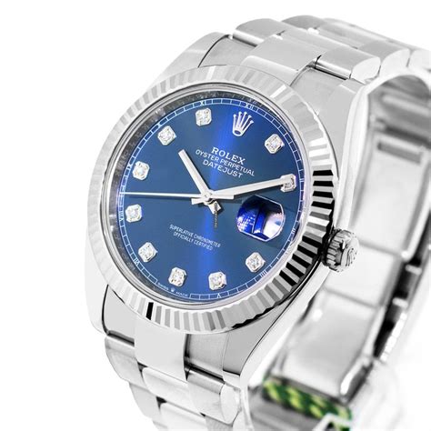 rolex datejust ii white gold blue dial|rolex blue dial datejust price.